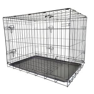Cage pour chien de transport M noir 92 x 63 x 74 cm 2 portes Kerbl - Animal  Valley