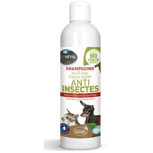 Shampoing anti insectes bio chien et chat 240ML - Biovetol
